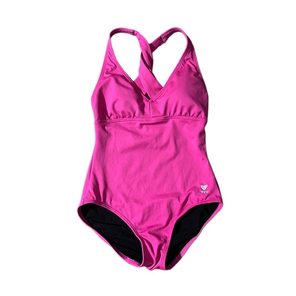TYR Womens One Piece Competition Swimsuit Criss Cross Straps Size 6
